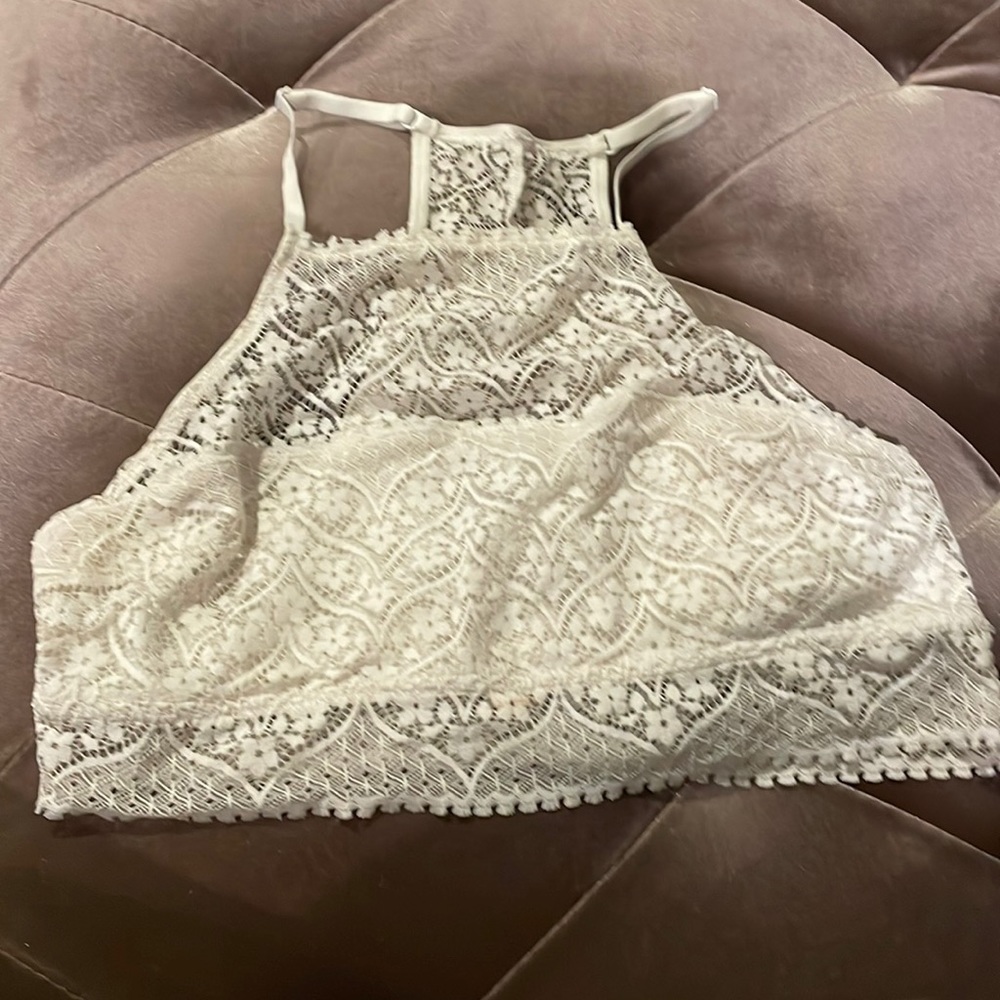 Never worn Aerie high neck lace bralette